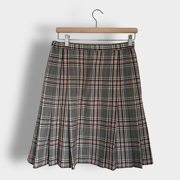 Pendleton Plaid Pleated Wool Skirt 10 - Picture 2 of 9